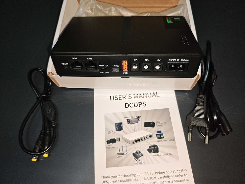 ДБЖ УПС для wifi роутера з акумулятором 12000mAh 18W 12в, 9в, 5в