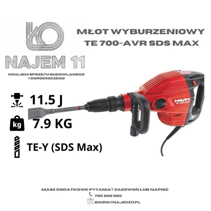 *** WYNAJEM - Młot kujący / Wyburzeniowy /Młotowiertarka ***