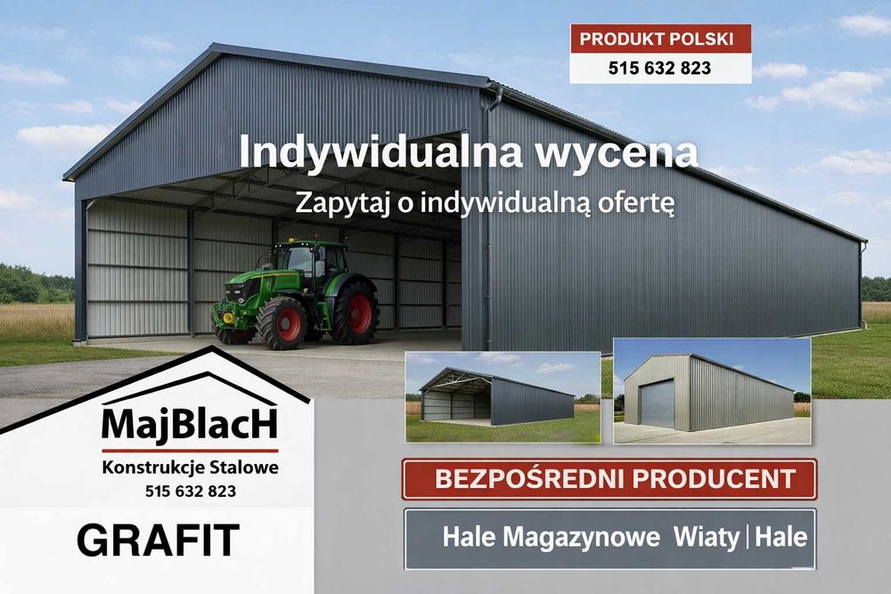Wysoki Garaż Blaszany Ocynkowany - Magazyn - OCYNK - HALA – Maj-BlacH