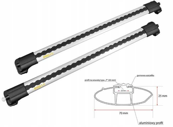 Bagażnik dachowy belki na relingi Citroen Berlingo Peugeot Partner