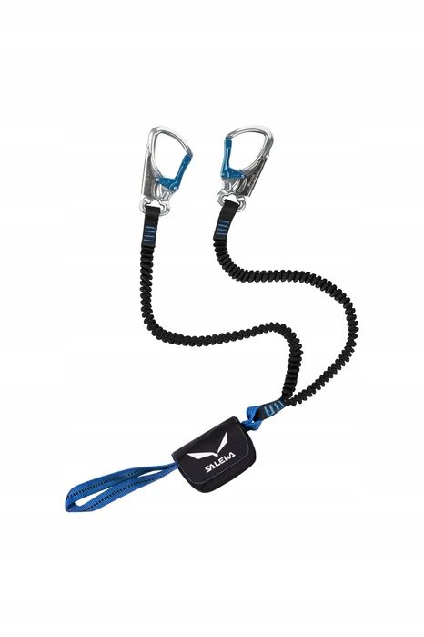 lonża salewa premium attac via ferrata do wspinaczki czarno-niebieski
