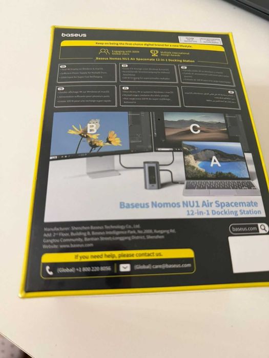 OS-Baseus NU1 Air Spacemate Stacja Dokująca 12w1 Space Grey