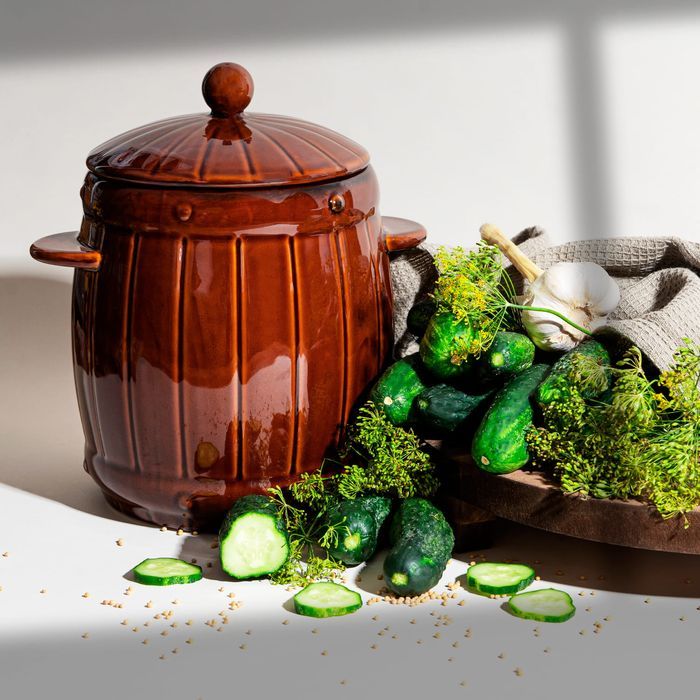 Beczka kamionkowa hermetyczna 6 l do kiszenia - brązowa