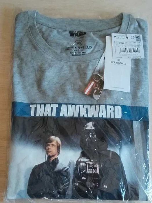 T-shirt cinzenta Springfield com estampa Star Wars tamanho XXXL