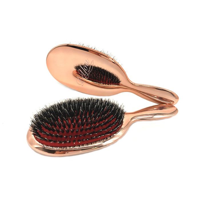 Elegancka, profesjonalna szczotka do włosów przedłużanych - ROSE GOLD