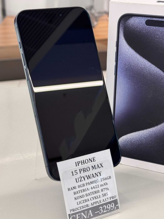 iPhone 15 Pro Max 256GB Bat 87% Topcase Vivo *Raty 0%*