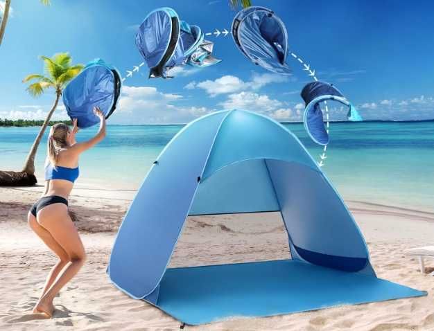 COVACURE Namiot plażowy Pop Up XXL  UV UPF 50+,  na plażę, do ogrodu