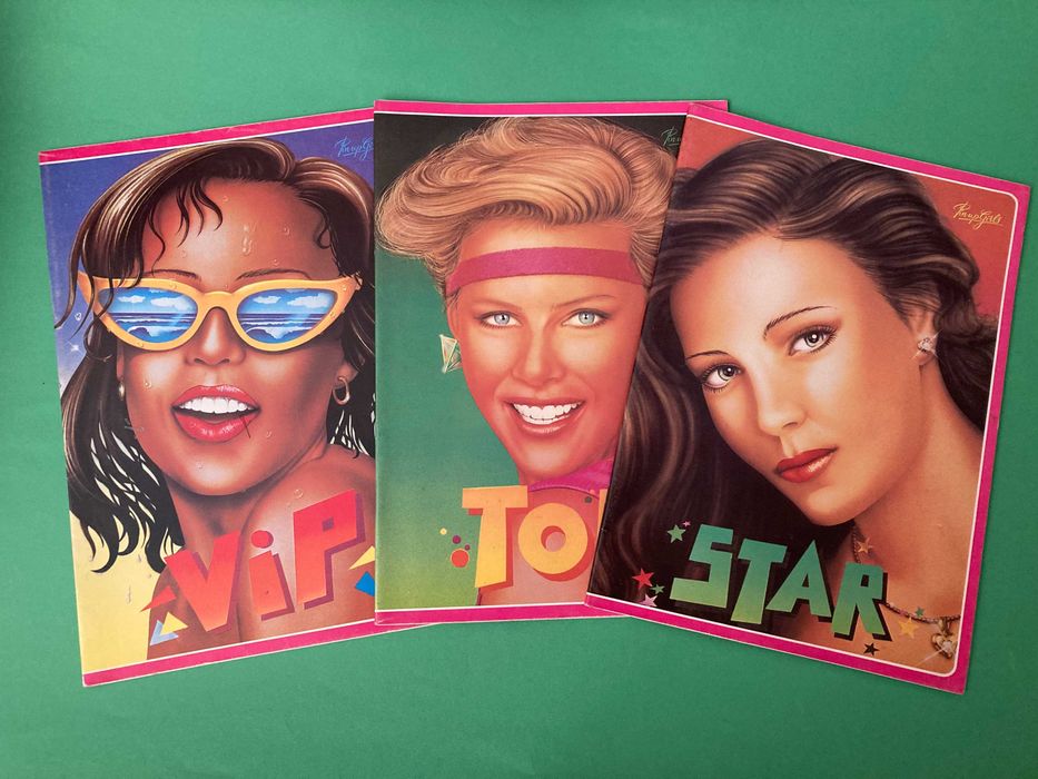 Colecção de 3 Cadernos Escolares Pin Up Girls da Ambar Anos 80