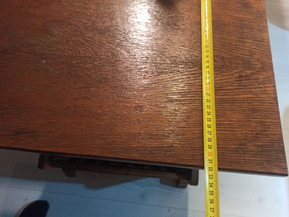 Gazetownik, stolik, drewno, prl