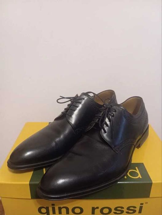 Skórzane Półbuty Męskie Gino Rossi Hektor Rozmiar 41 Eleganckie Jak Nowe z Pudełkiem Vintage Y2K