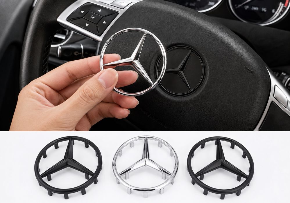 Шильдик значок емблема для 52/57мм. для керма Мерседес-Бенц Mercedes