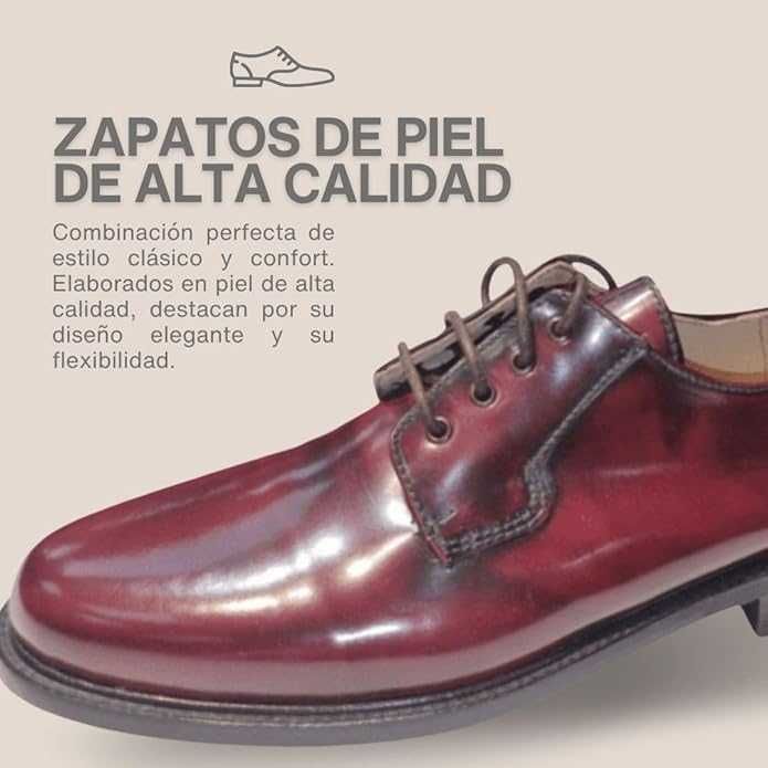 NOVO - Sapato Pele Couro cor Bordô (Homem - 41)