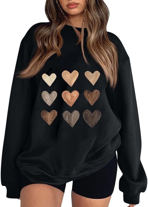 Жіночий оверсайз світшот «9 сердець» – теплий, м’який