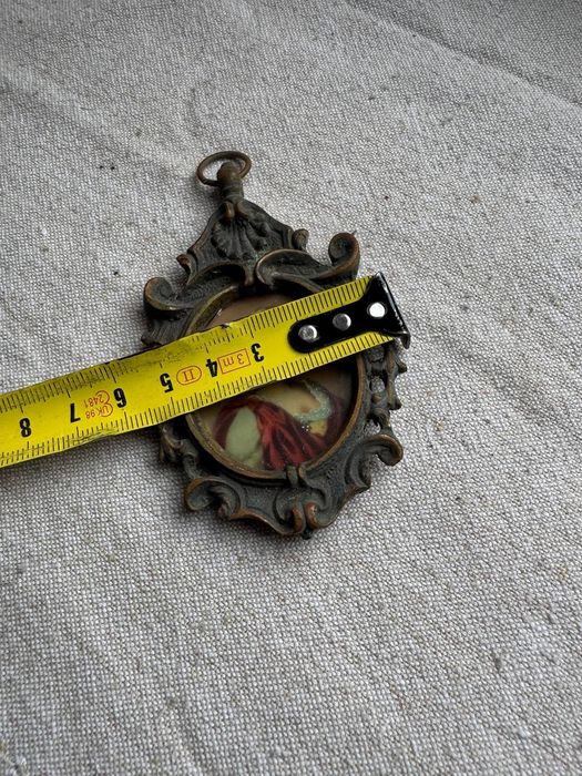 Miniatura Portret Rococo XVlll wiek Brąz