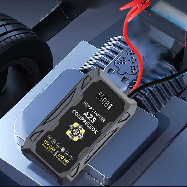 Пуско зарядный Бустер с Компрессором Starter A25 4в1 3000А, 37000mWh
