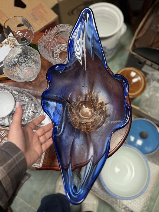 Efektowna patera misa szklana Murano