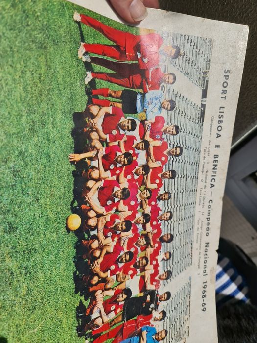 Poster autografado equipe toda benfica época 1968/69 Autografo Eusébio