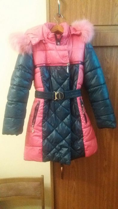 Зимовий плащ/ куртка / пальто з натуральним хутром