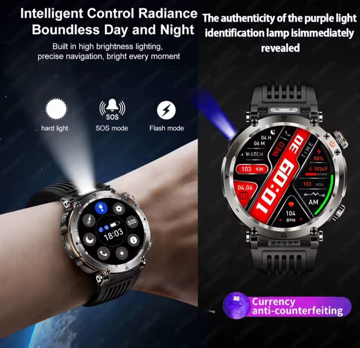 Smartwatch 1,7 cala Ultra Hd Amoled menu PL