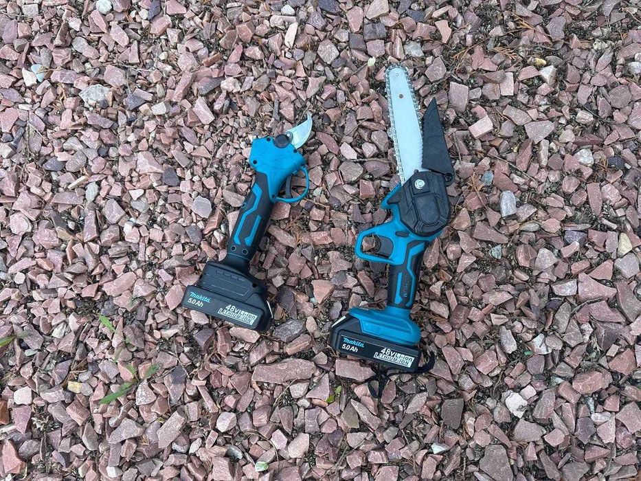 Набор аккумуляторный секатор + пила 6 дюймой с 2 АКБ 48v в кейсе Акция