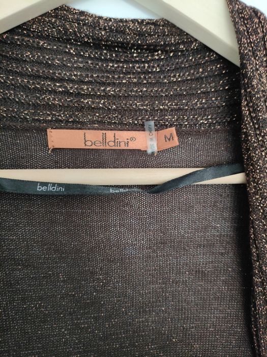 Kardigan narzutka brązowo złota rozmiar 40/42