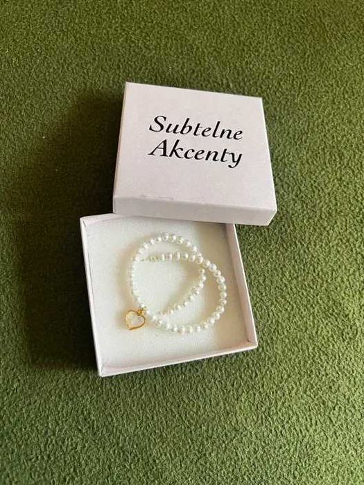 Choker perły słodkowodne naturalne masa perłowa serce