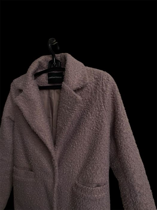 Пальто тедді пудрового кольору