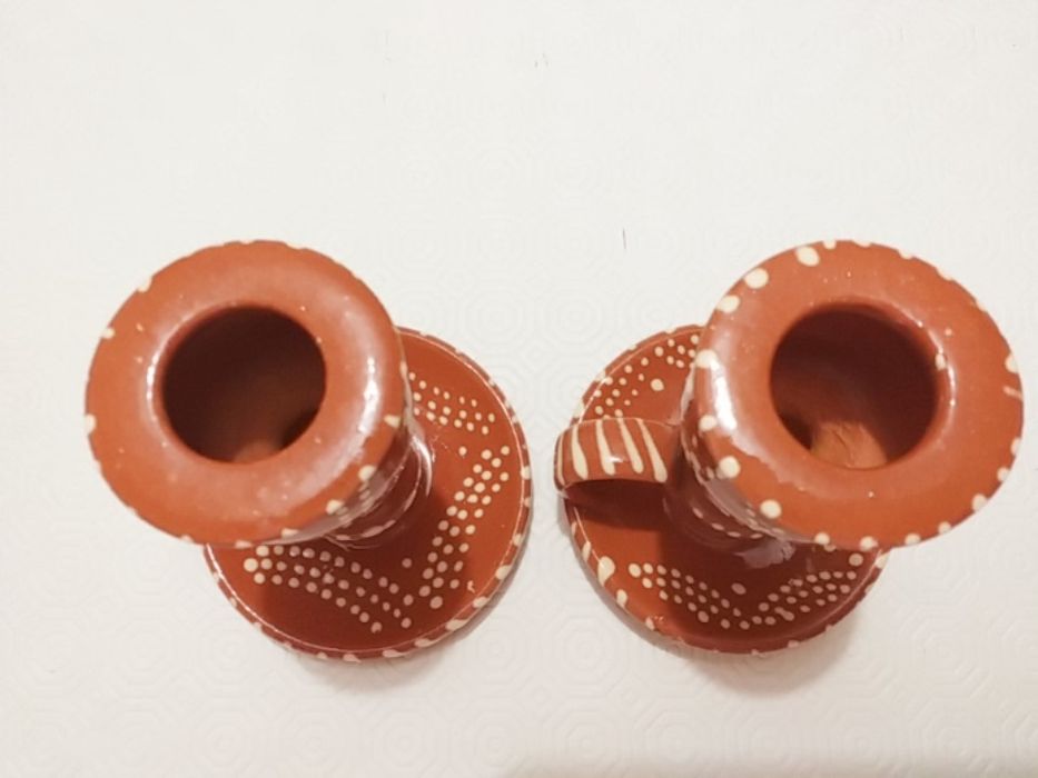 Castiçais Barro Pintado