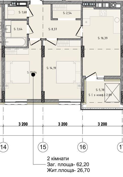 Продаж просторої 2-кім квартири в Черлянах Городок