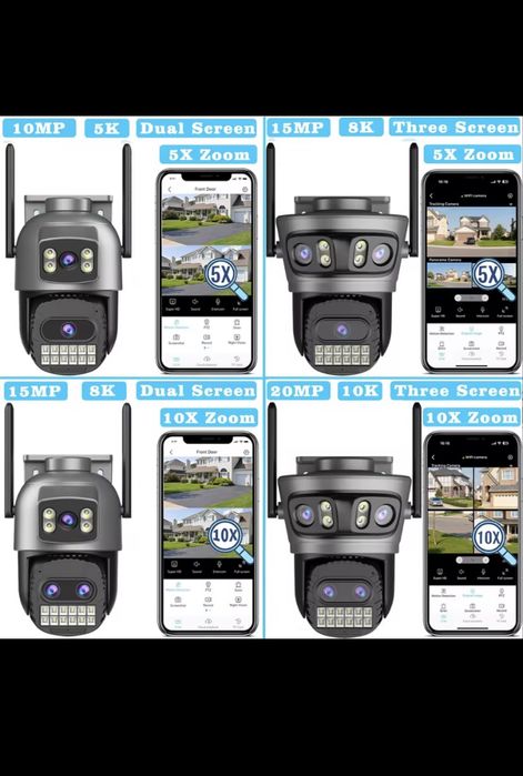 Вулична WiFi камера 20MP поворотна потрійна камера A22YQQS датчик руху