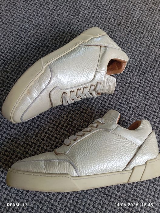 luksusowe sneakersy szwajcarskiej marki Benjamin Berner Zurich,  z kultowej serii Low-Top wykonany z marszczonej skóry cielęcej r.