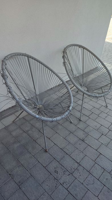 Dwa fotele fotel Acapulco ogrodowe do renowacji homla szare