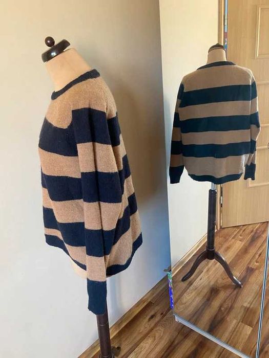 Minimum paski sweter oversize luzny xl 42 44 +size welna moher wool wiosna