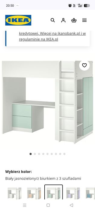 Sprzedam łóżko piętrowe z antresola z Ikea