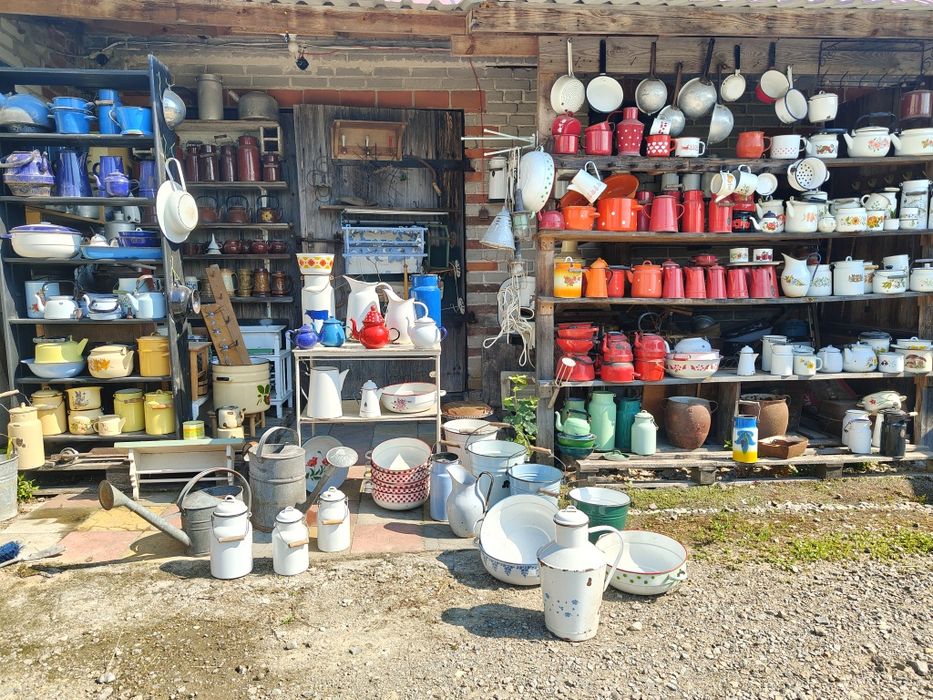 Kanki,dzbanki, misy emaliowane design vintage