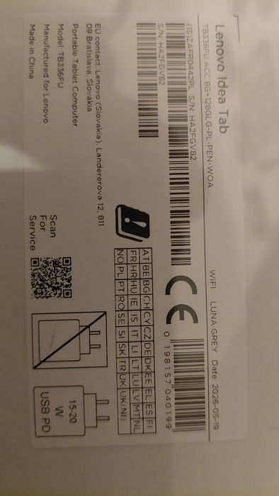 Lenovo Idea Tab Tablet TB336FU + Rysik | wyświetlacz LCD 11" 2,5 K 16:10 | MediaTek Dimensity 6300 | 8 GB RAM | pamięć 128 GB | Android 15 |