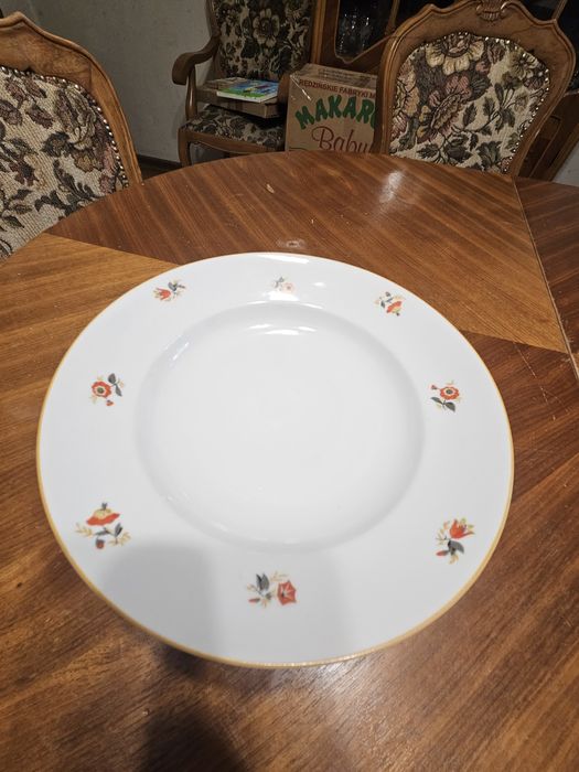 Talerze głębokie Bogucice PRL – porcelana, kwiaty, 6 sztuk