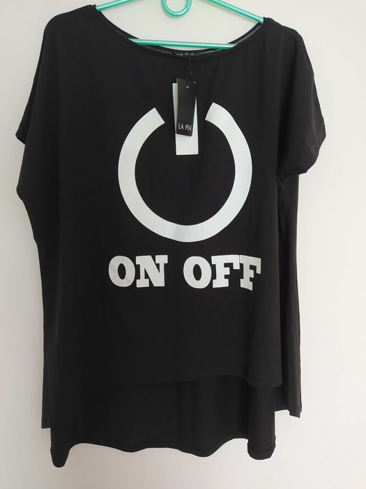 Bluzka La Pia czarna luźna oversize XL