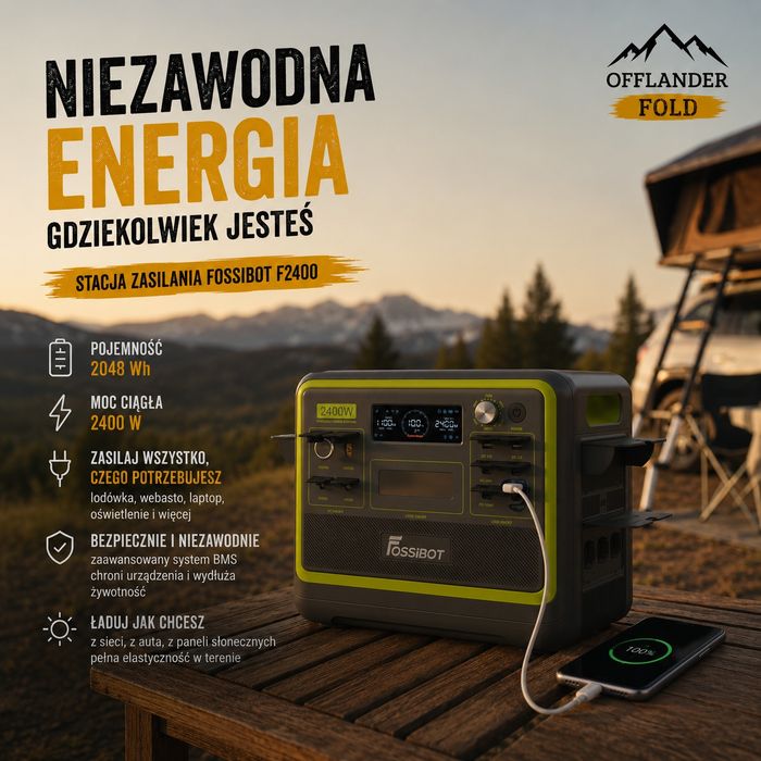 Namiot dachowy Offlander Fold 2 - rowery elektryczne, stacja ładowania, webasto, grill gazowy  - OFFGRID  - WYNAJEM/WYPOŻYCZALNIA