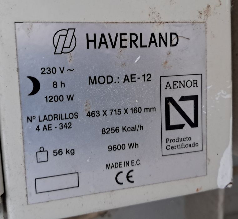 Acumuladores/ aquecedores de calor  haverland (vários modelos)