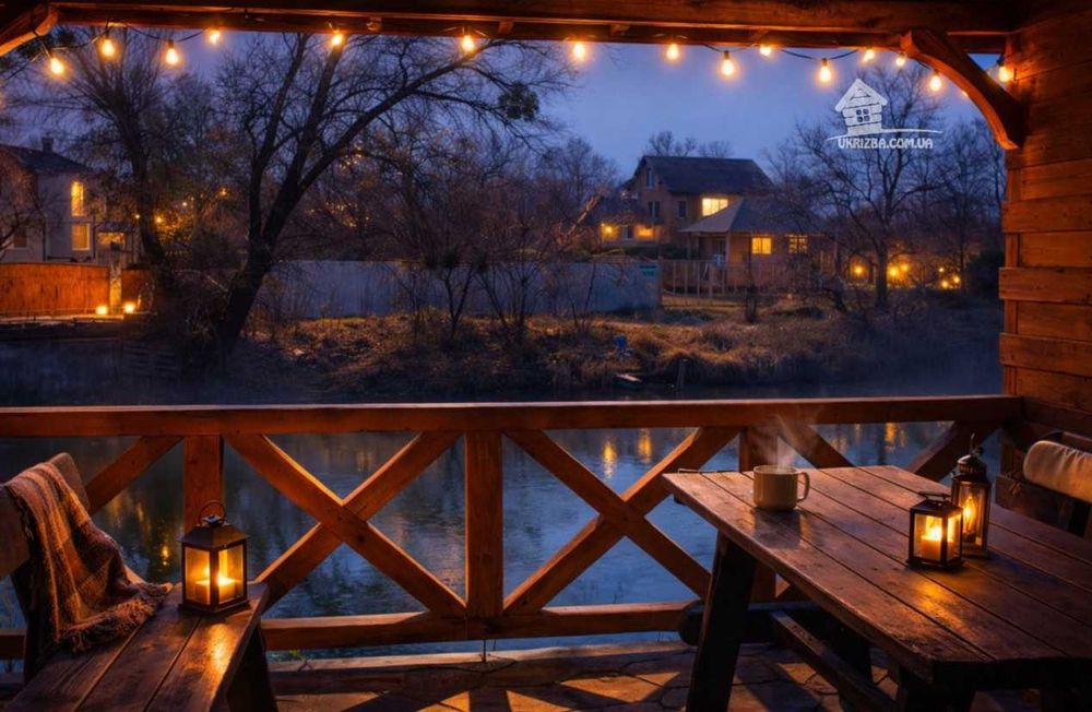 Подобово. Будинок-зруб з виходом до озера ,сауна,басейн. До 10 гостей.