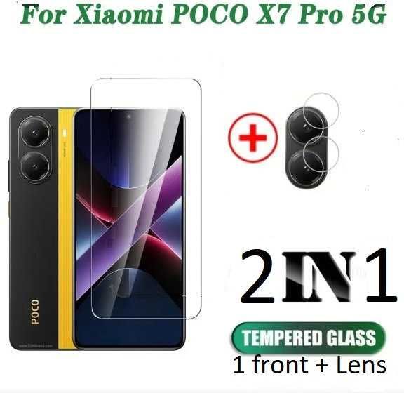 zestaw do POCO X7 Pro, Szkło, etui, pierścień magnetyczny, folia kam.