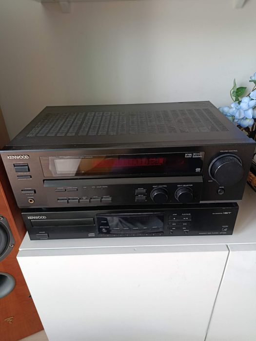Amplituner Kenwood 5.1 +pilot + odtwarzacz Cd