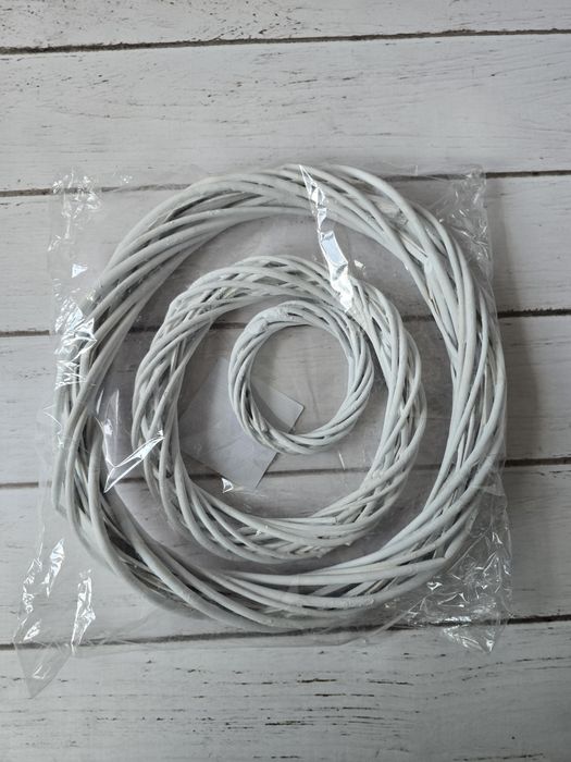 3 szt. Białe ręcznie robione wianki wierzbowe do rękodzieła nowe