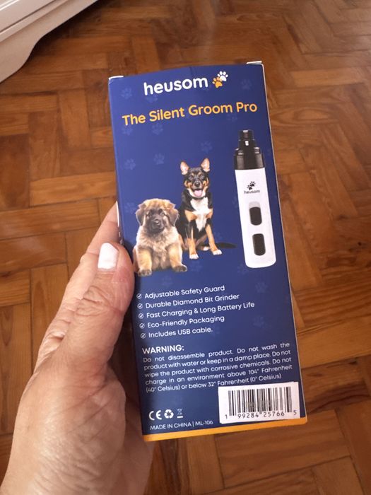 Máquina de Cortar Unhas para Cães e Gatos Heusom Silent Groom Pro (Silenciosa e Recarregável)