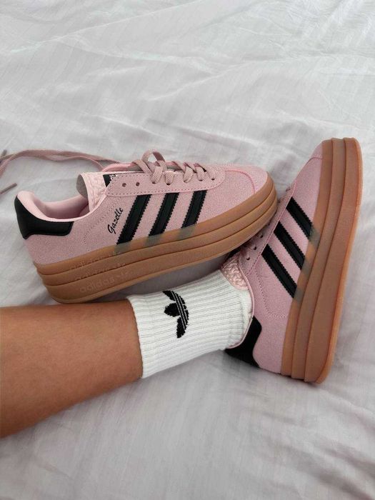Кросівки Adidas Gazelle Bold Platform Light Pink/Black premium