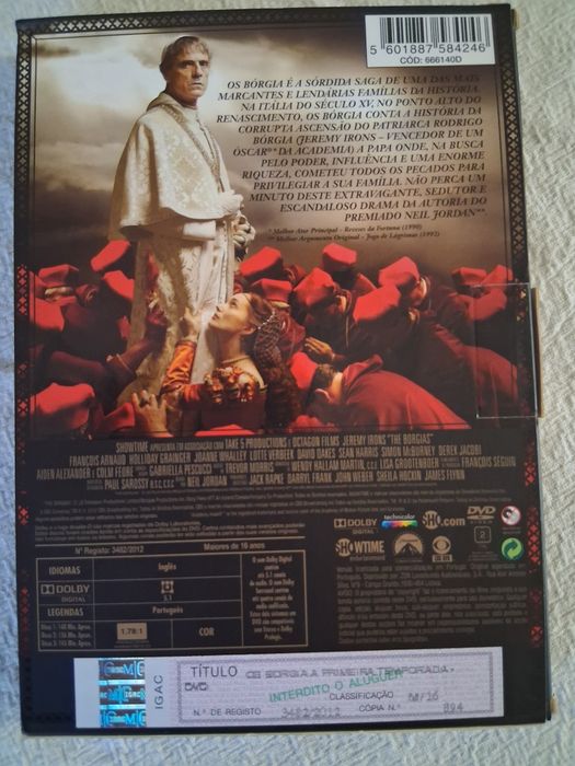Os Bórgia, série tv com Jeremy Irons dvd