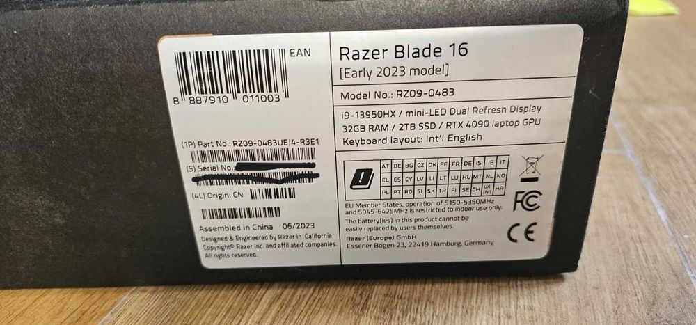 Portatil Gaming Razer Balde 16