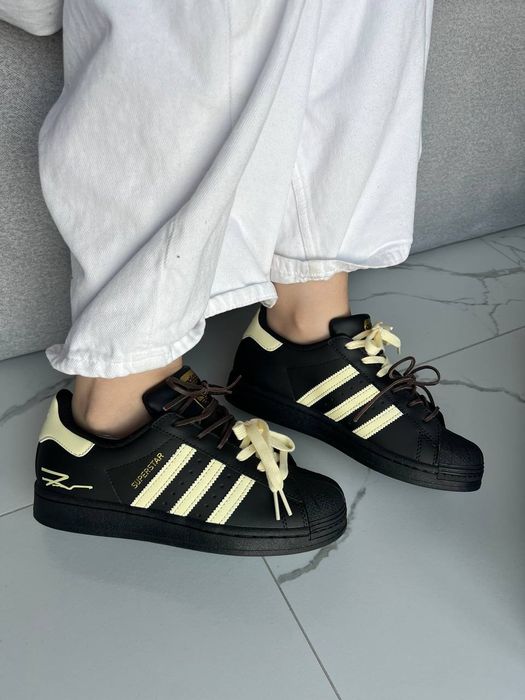 Adidas Superstar Custom Laces Black Yellow