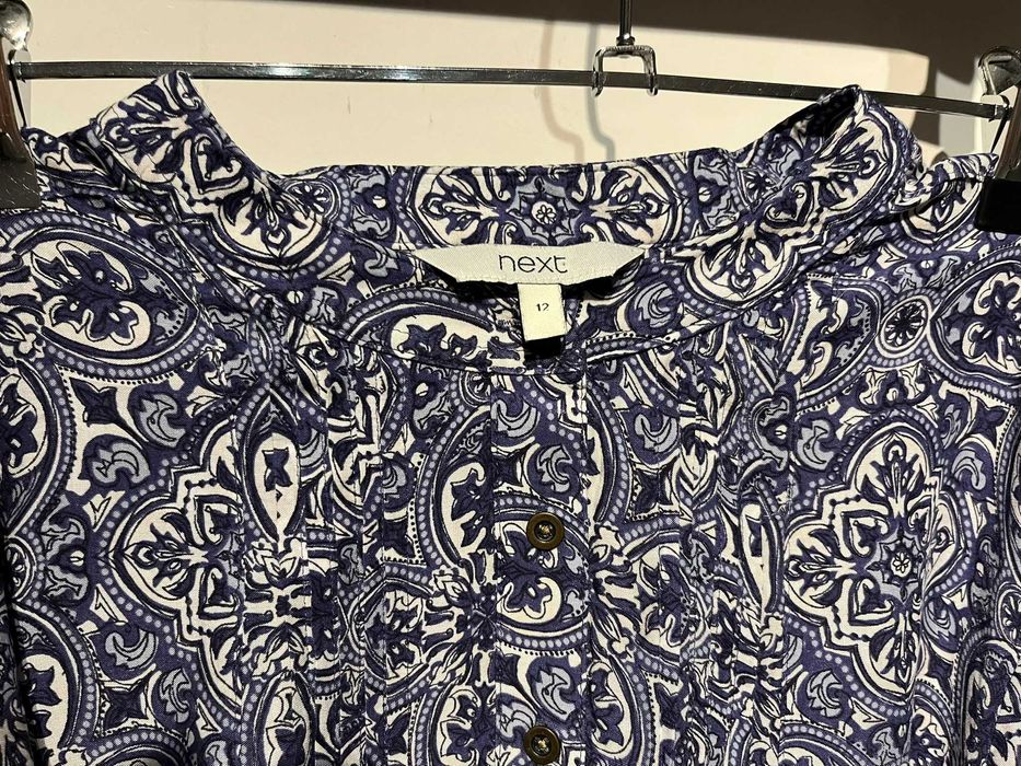 Next sukienka tunika granatowy wzory boho roz. 40 12 L wiskoza